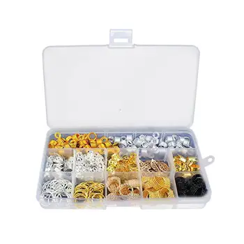 

1 Set Hair Braid Clip Gold/Sliver Metal Tube Ring Dreadlock Beads Pendant Hair Beads Cuff Clip Ring Cuff Clip Hair Accessory