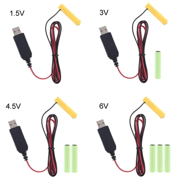 

LR03 AAA Battery Eliminator USB or Type C Power Supply Cable Replace 1-4pcs AAA Battery For Electric Toy Flashlight Clock U1JE