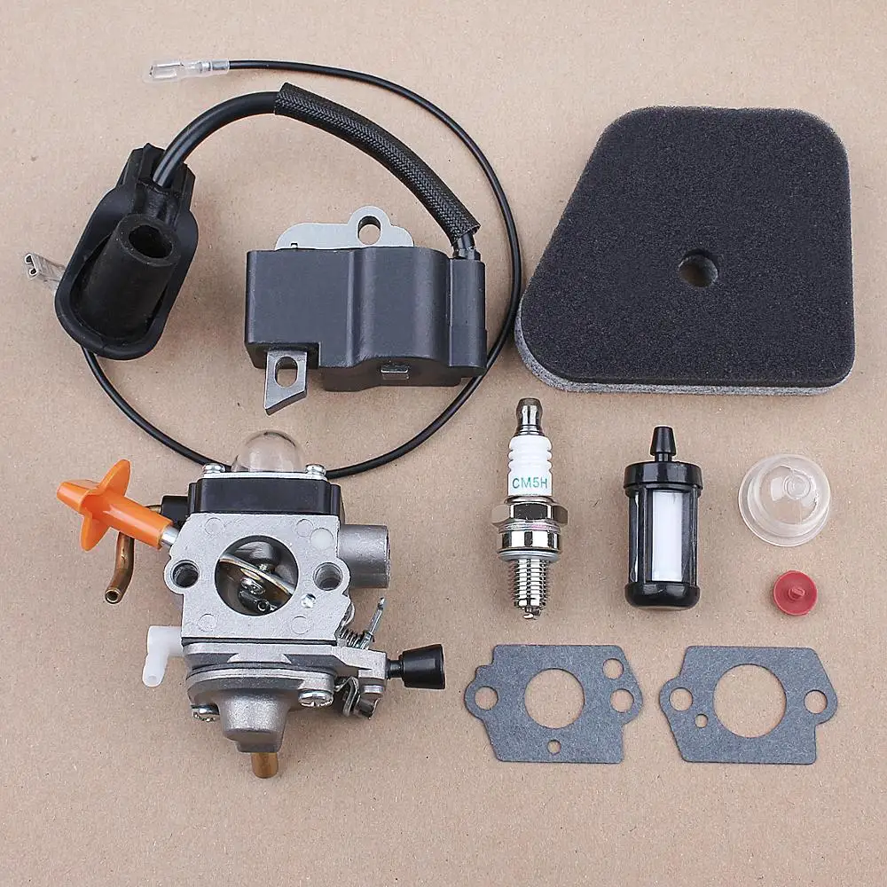 

Ignition Coil Carburetor Air Filter Kit for Stihl FS87 FS90 FS100 KM100 FS110 KM110 FS130 KM130 HT130 Trimmer ZAMA C1Q-S173
