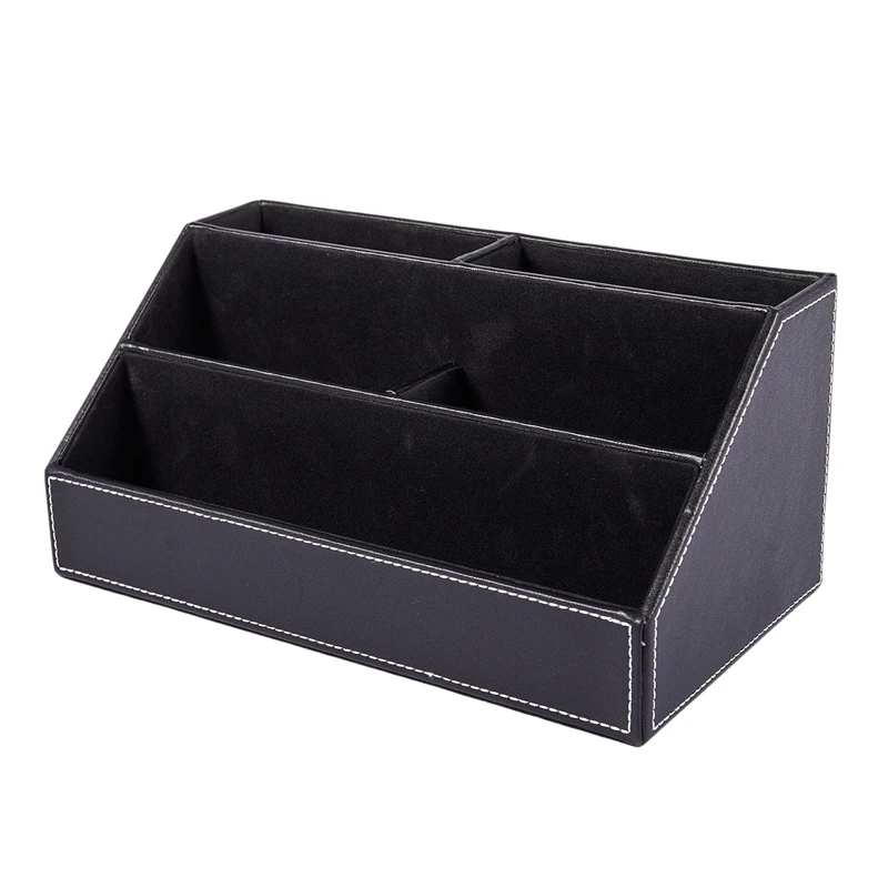 

Home Office Wooden Struction Leather Multi-function Desk Stationery Organizer Storage Box, Pen/Pencil ,Cell phone, Business Name