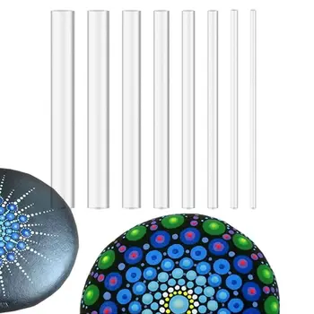 

8pcs Clear Round Acrylic Rod Round Twist Bar Dotting Rock Painting DIY Tools G92E