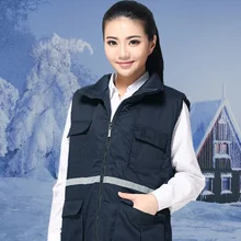 Унисекс, зимний теплый светоотражающий хлопковый жилет, несколько карманов, рабочая одежда, униформа для рыбалки, катания на лыжах, холодное хранение
