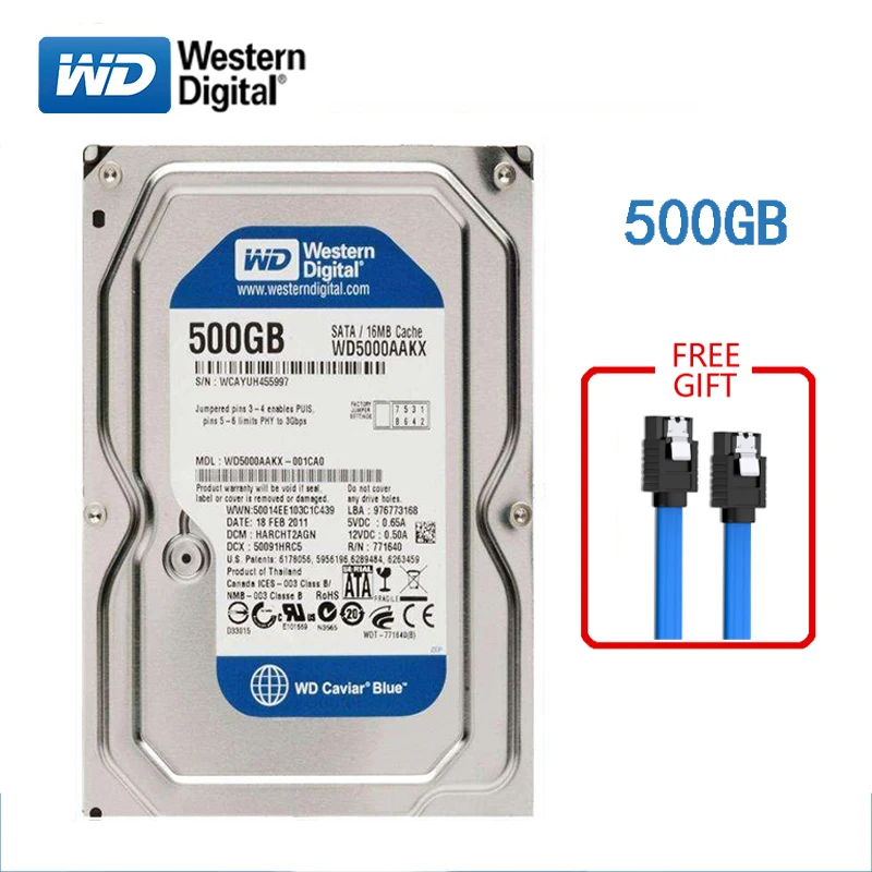 WD 500 ГБ настольный компьютер 3,5 "Внутренний механический жесткий диск SATA HDD 500 Гб 6 ГБ/сек. HD Жесткий диск для рабочего стола