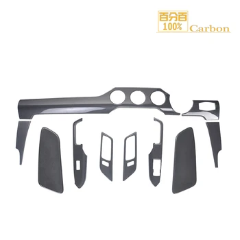 

100% Carbon For Mustang Interior 10 Pieces Carbon Fiber 3 Holes Glossy Black