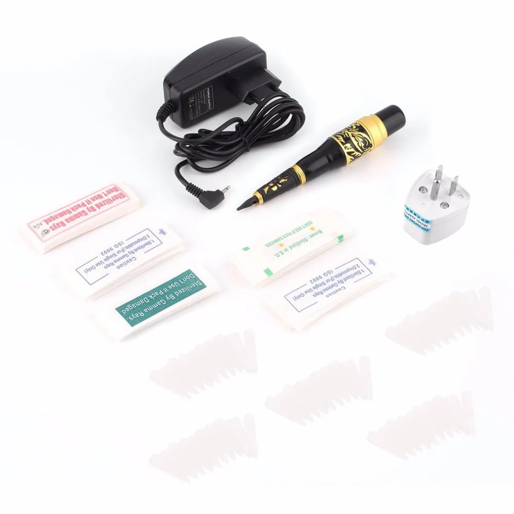

HOT Permanent Electric Makeup Eyebrow Tattoo Pen Machine Make Up Kit with 50 Needles 50 Tips US Plug Hot New