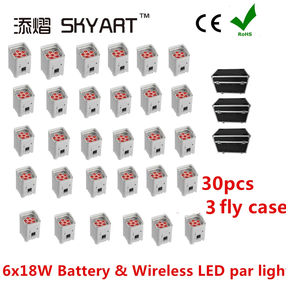 30pcs3 road case Профессиональный Фабричный дешевый чехол 6x18W Светодиодный аккумулятор RGBWA светодиодный светильник - Цвет: 30pcs3 road case