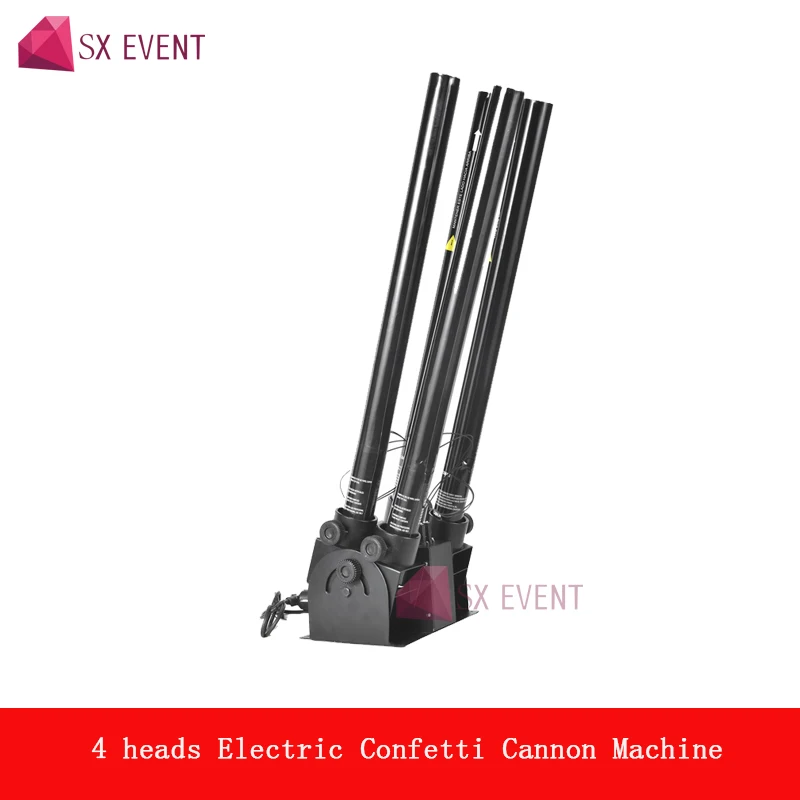 

4 Heads Shot Paper Cut Electric Confetti Cannon Machine For Wedding Stage Event Effect Show Nightclub