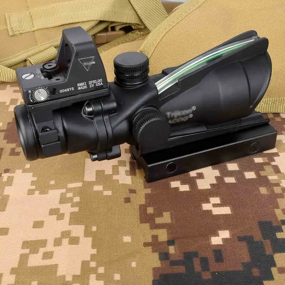 Оптический Прицел Acog 4x32 оптический прицел Cahevron сетка волоконно с зеленой