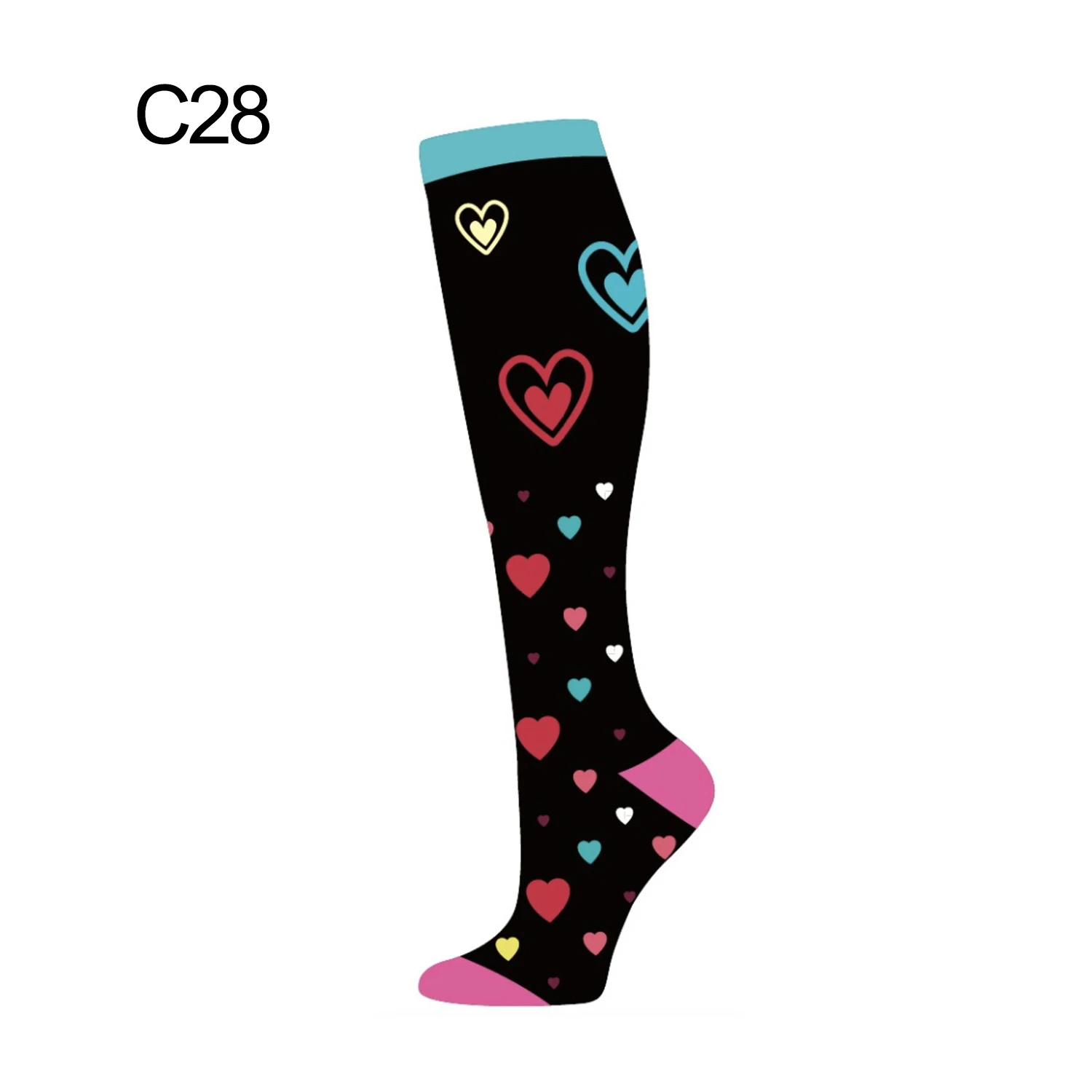 Женские и мужские Спортивные Компрессионные Стрейчевые носки в горошек для медсестер, женские носки для фитнеса - Цвет: C28