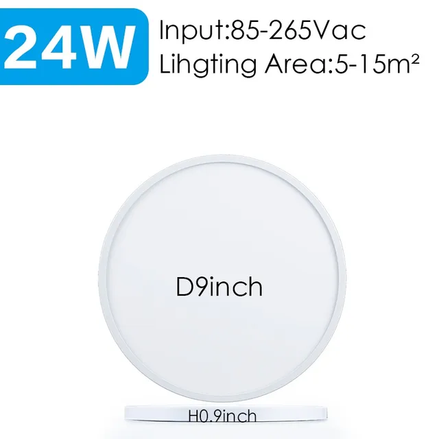 20inch Large Bedroom Ceiling Led Ceiling Lamps Room Lights Lighting Fixture Ultrathin Led Ceiling Light For Living Room kitchen White-9inch-24W