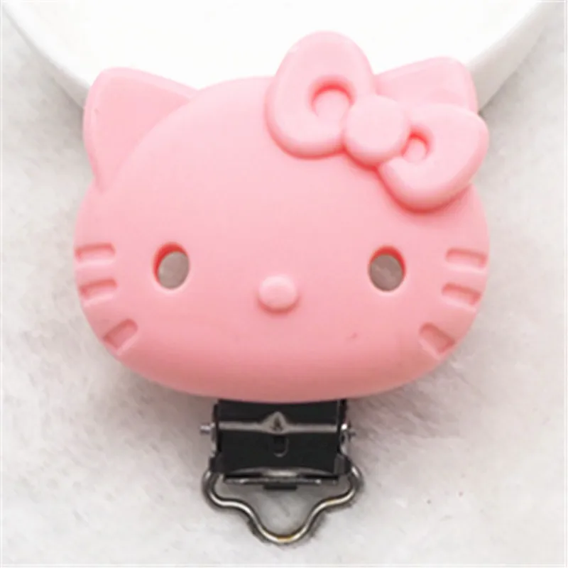 Candy Pink Chenkai 10 шт. силиконовые зажимы для кошек DIY детская погремушка-грызунок кольцо для соски Монтессори сенсорные ювелирные изделия держатель цепи игрушки зажимы - Цвет: Candy Pink