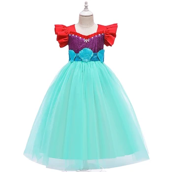 

Girl Mermaid Princess Dress Kids Cosplay Costume Children Halloween Clothing For Girls Fancy Birthday Party Prom Dress Vestidos