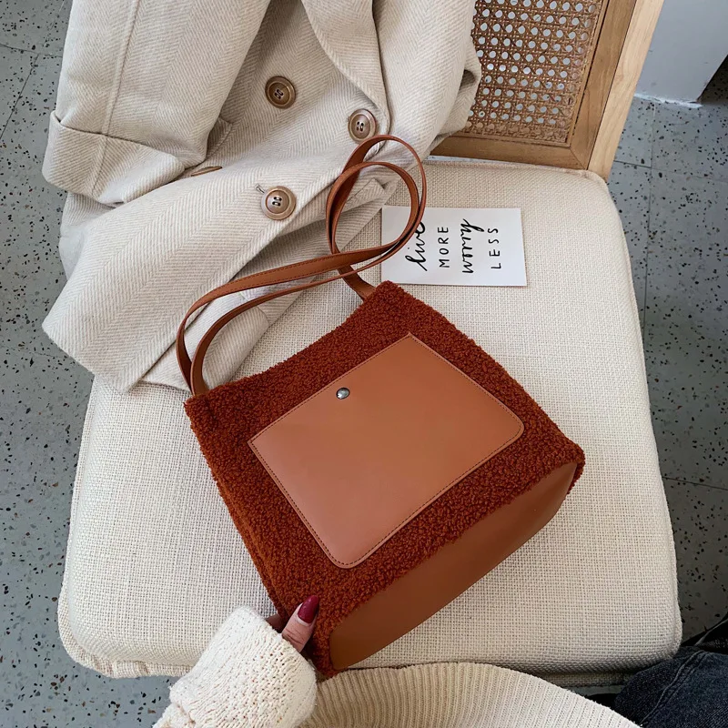 

Velvet Bag Western Style WOMEN'S Bag Autumn And Winter New Style 2019 Versatile Fashion Glorious Shoulder Bag Large Capacity Tot