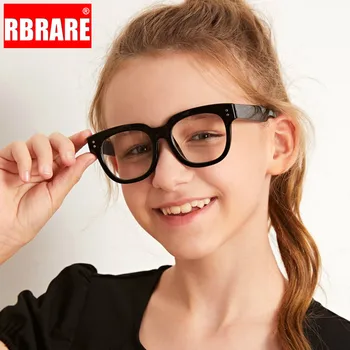 

RBRARE Kids Square Glasses Children Classic Anti-blue Light Flat Glasses Clear Lens Glasses Frame Eyeglasses for Boy Girl Gafas