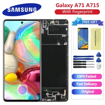 

6.7'' Original Replacement Part for samsung Galaxy A71 A715 A715F A715F/DS,A715FD LCD Display with frame Digitizer Assembly