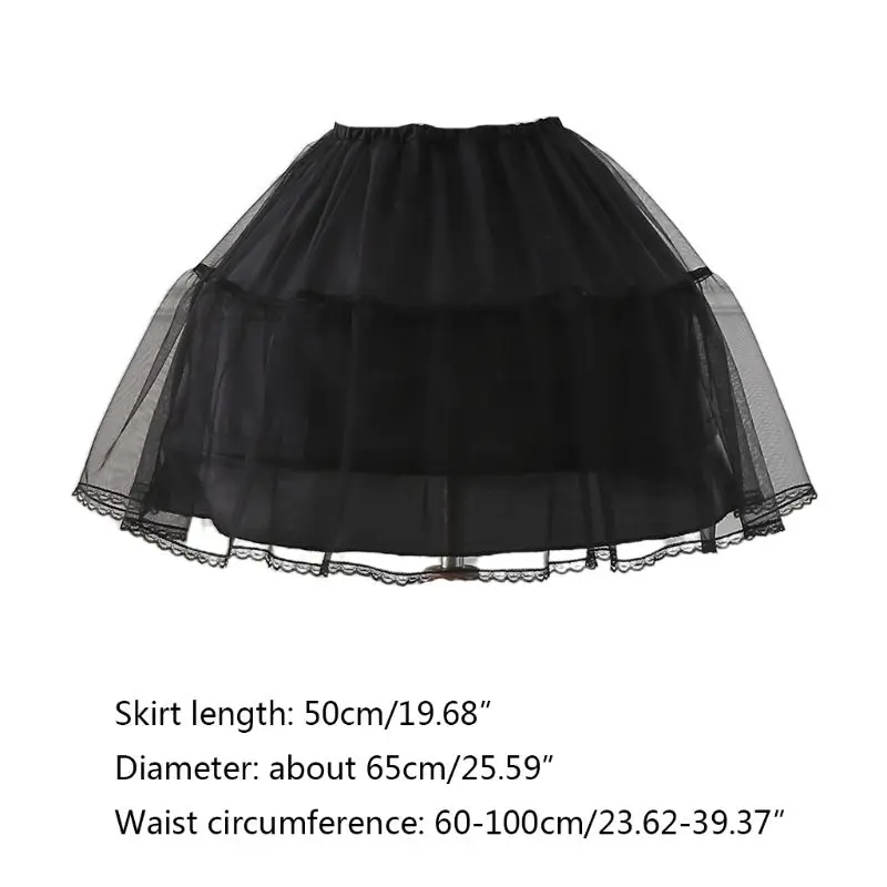 

Women Bride White Elastic Waist Crinoline Underskirt Cosplay Lolita Short Skirts