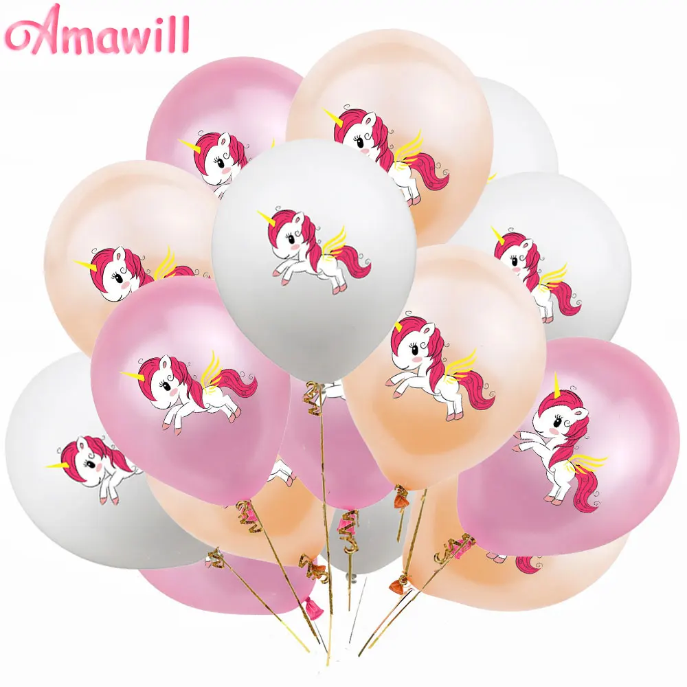Amawill 50 шт 12 дюймов мультфильм Единорог латексные воздушные шары для украшения