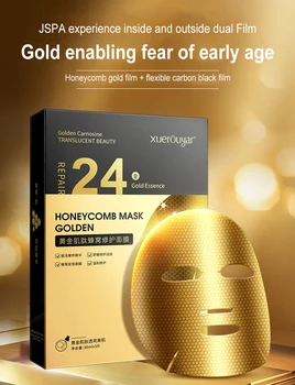 

Moisturizing Whitening Shrink Pores Mask 24k Gold Foil King Kong Face Masks Beauty Skin Care Masque Mask Women 5pcs
