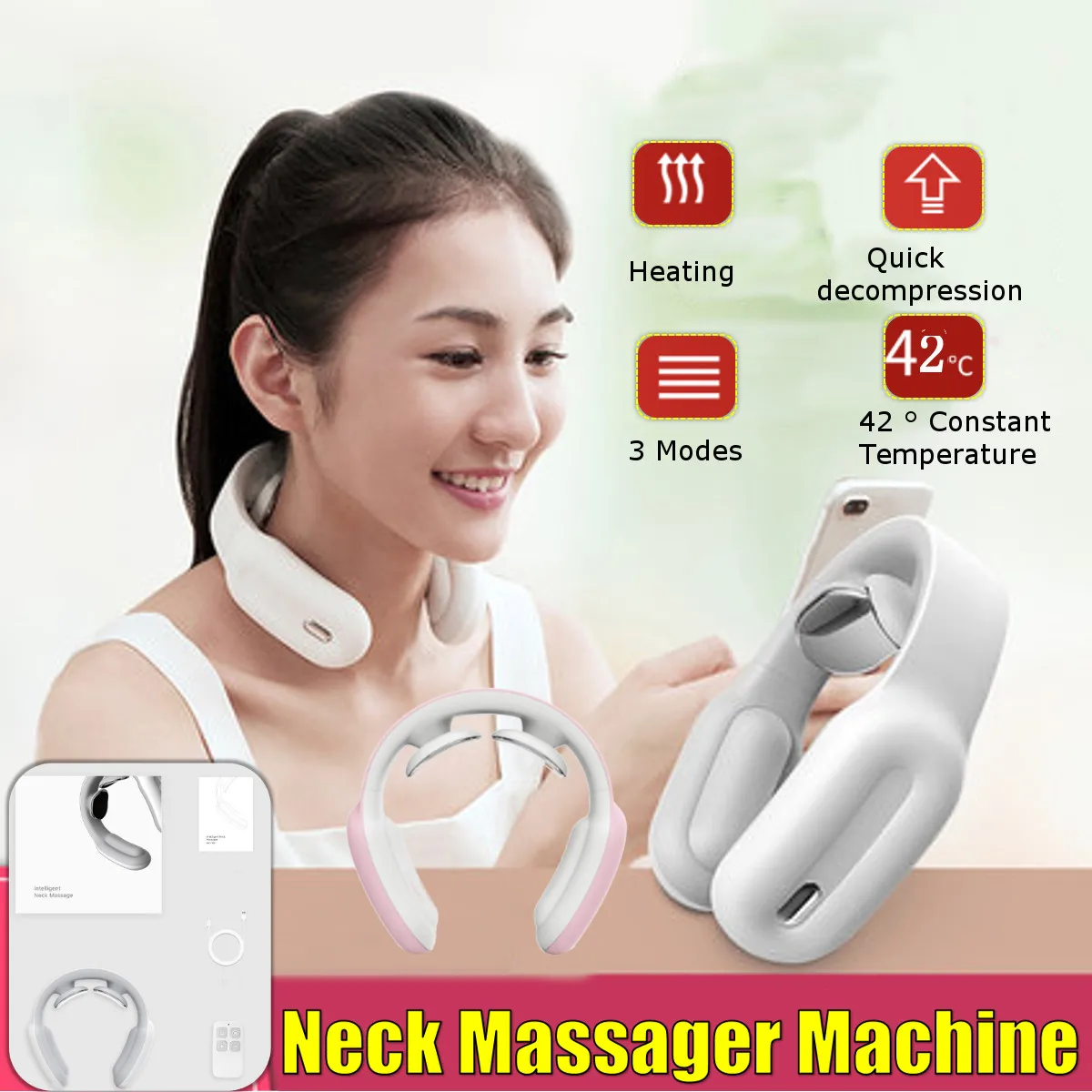 

Smart Electric Neck and Shoulder Massager Pain Relief Tool Health Care Relaxation Cervical Vertebra Physiotherapy