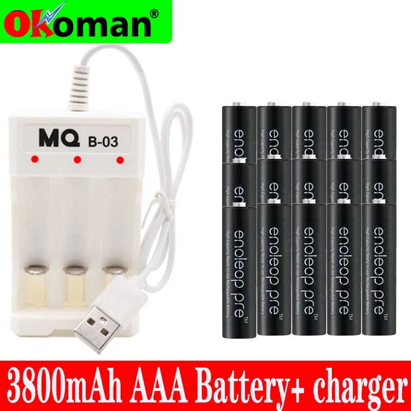 Figh качественный 1 2 V 3800mAh NI MH aAA Предварительно заряженный NI-MH перезаряжаемый
