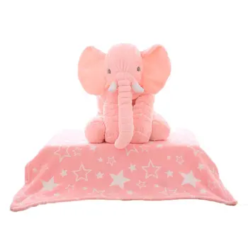 

60cm Elephant Stuffed Plush Toy Soothing Pillow Sleeping With Baby Sleeping Doll Comfortable 2 in 1 Pillow Blanket Kids Gifts