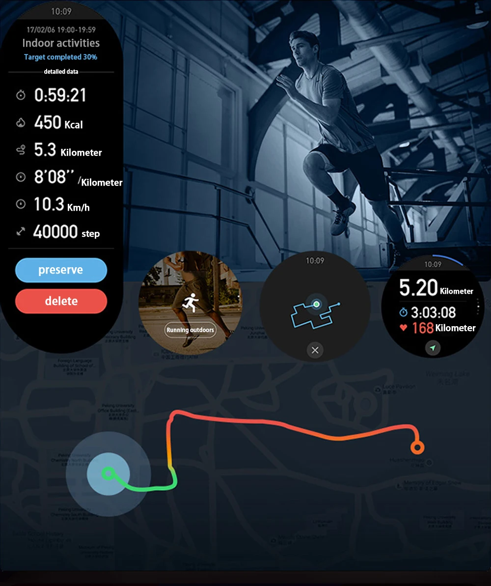 LIGE Новые смарт-часы мужские водонепроницаемые спортивные для iPhone пульсометр кровяное давление фитнес-трекер умные часы reloj inteligente