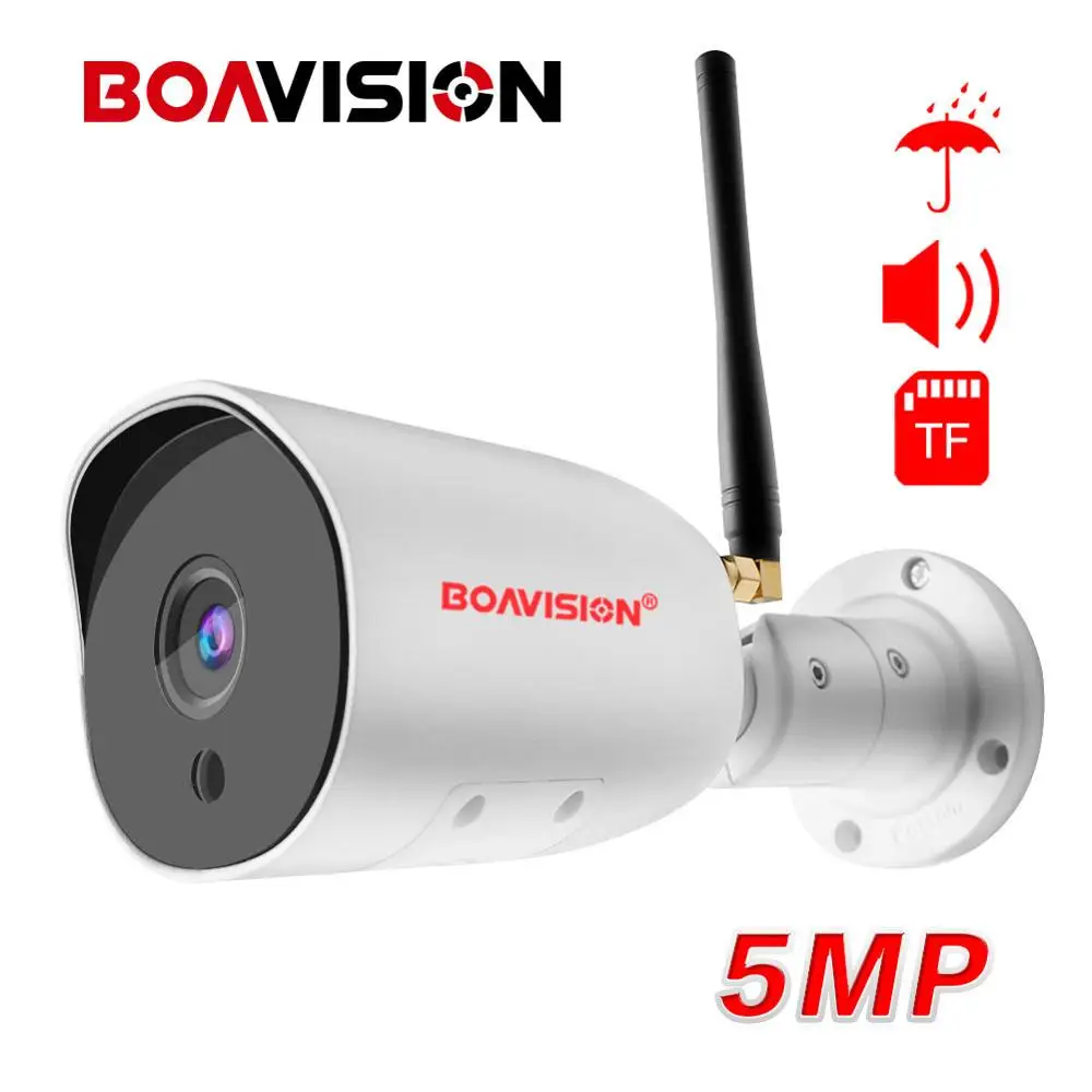 HD 1080P 5MP Wifi пуля ip камера наружная двухсторонняя аудио беспроводная безопасности
