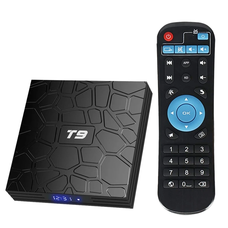 T9 Android 8.1 TV Box 4GB DDR3 RAM 64GB ROM RK3328 Bluetooth 4.1 Quad-Core Cortex-A53 64 Bits Support 2.4/5.0GHz WiFi 4K 3D Ultr T9 Android 8.1 TV Box 4GB DDR3 RAM 64GB ROM RK3328 Bluetooth 4.1 Quad-Core Cortex-A53 64 Bits Support 2.4/5.0GHz WiFi 4K 3D Ultr