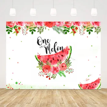 

Watermelon backdrop for photography newborn baby shower melon theme party background for photobooth studio customize flowers