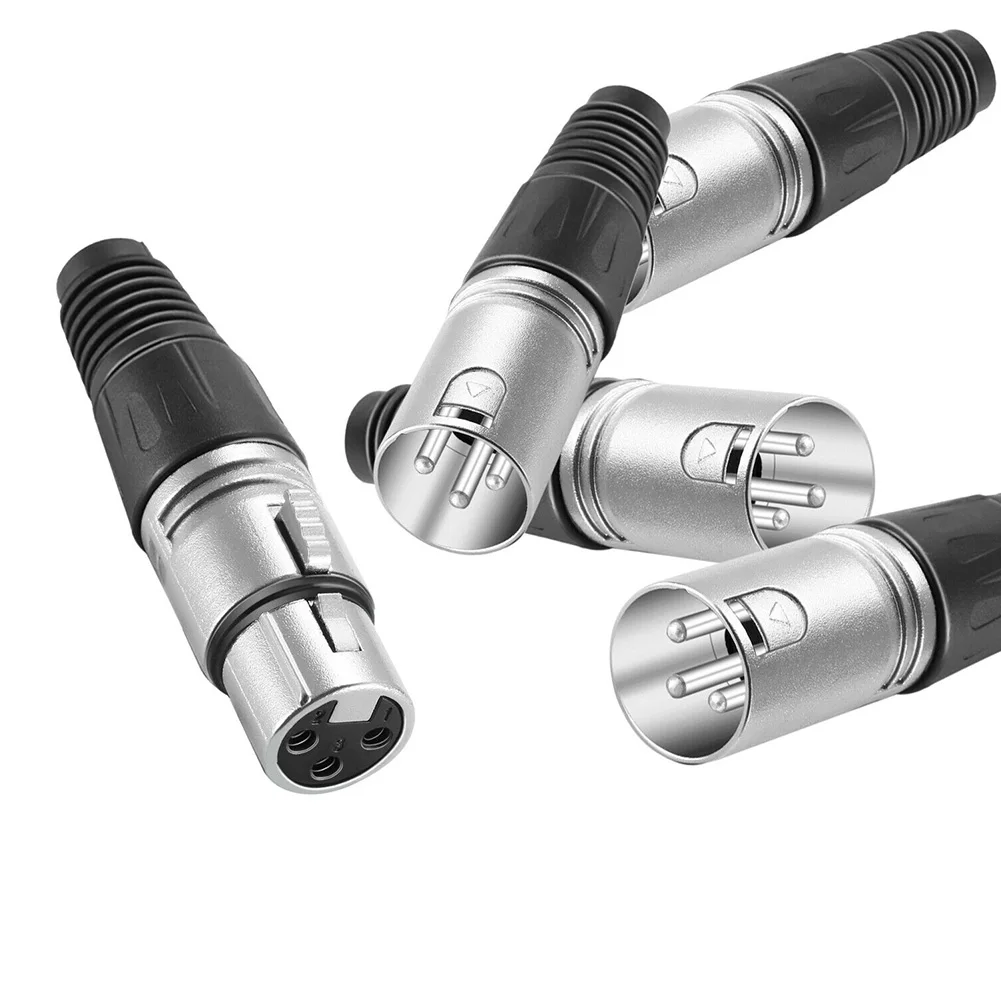 

10pair Easy Install Connector Alloy Audio Cable High Conductivity Male Female Universal Portable XLR Compact Tools Durable 3 Pin