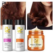 PURC 12% Formalin Brazilian Keratin Treatment+Purifying Shampoo+120ml Hair Mask Hair Straightening Damaged Repair Hair Care Sets