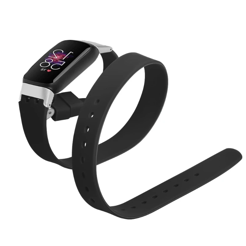 Совместим с длинными ремешками часов Fitbit Luxe 2 оборотами прочный регулируемый
