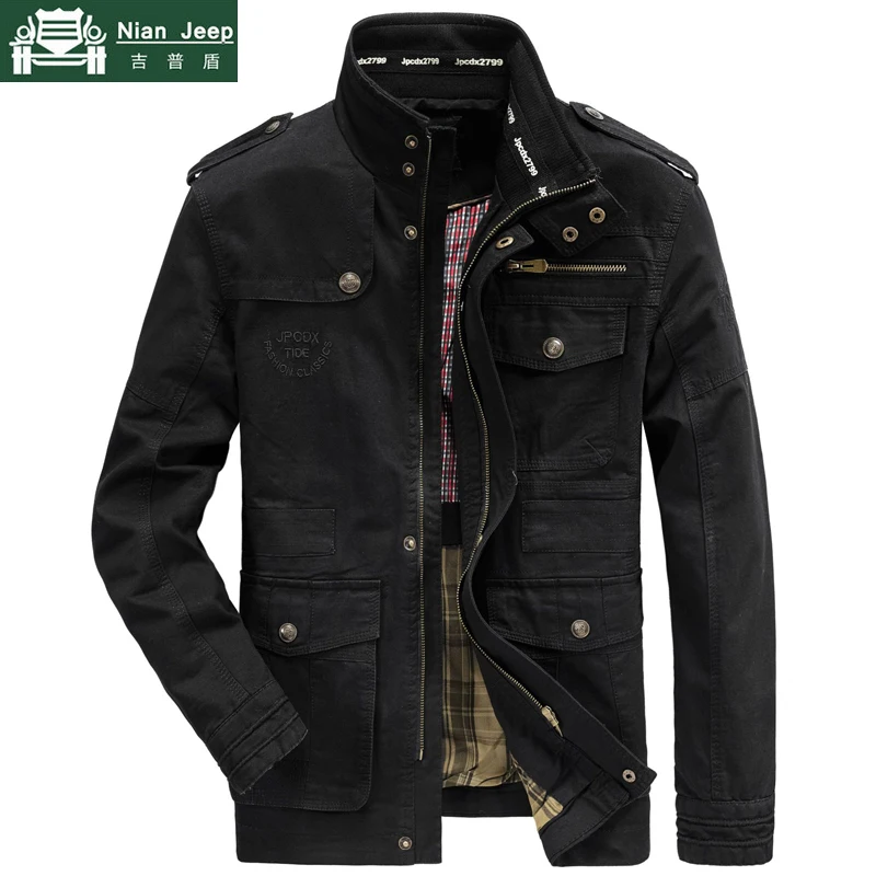 Spring Autumn Jacket Men 100% Cotton Business Casual Cargo Military Multi-pocket Mens Jackets and Coat Male Chaqueta Hombre Spring Autumn Jacket Men 100% Cotton Business Casual Cargo Military Multi-pocket Mens Jackets and Coat Male Chaqueta Hombre