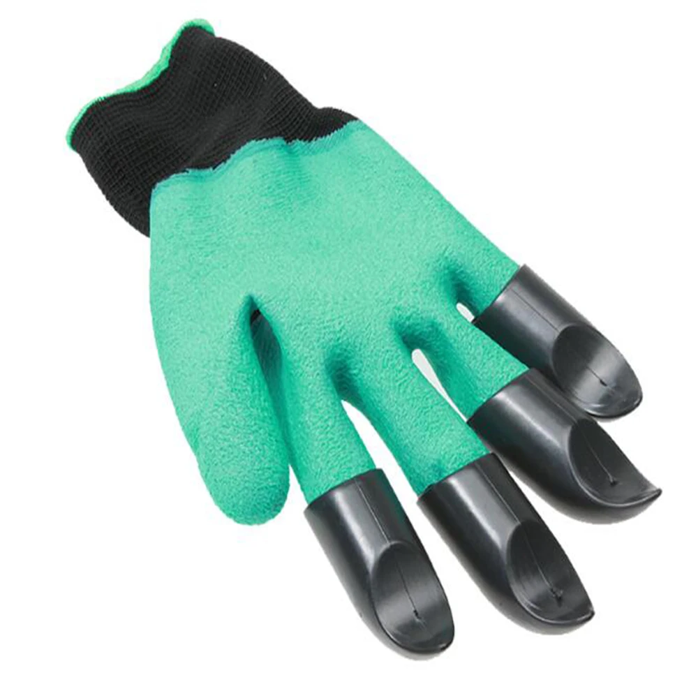 1 пара зеленых садовых перчаток ABS пластиковые садовые резиновые перчатки Genie с садовые перчатки с когтями легко копать и растить для копание, рассада