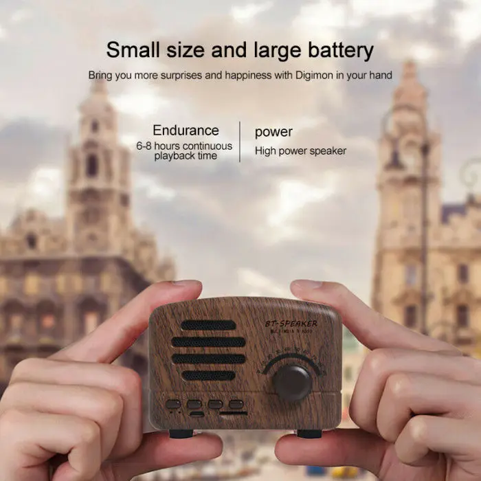 Raido мини-динамик с радио Винтажный стиль Bluetooth V4.0 Поддержка FM TF карта беспроводной мини-динамик@ JH