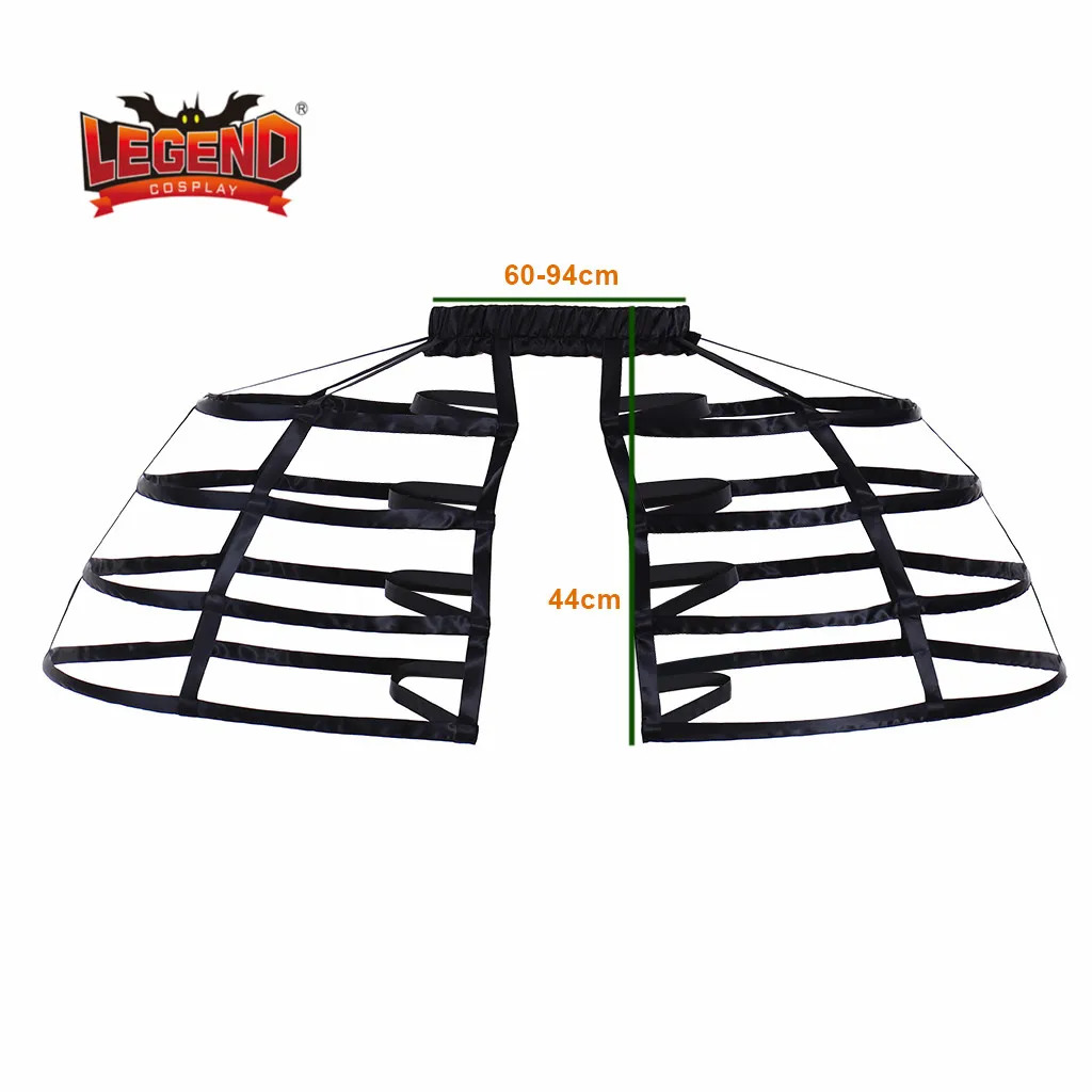 Rococo Victorian Dress Crinolina Sottoveste Sottogonna Delle Signore Nero Gabbia Telaio Pannier 18Th Secolo Fase Gerla