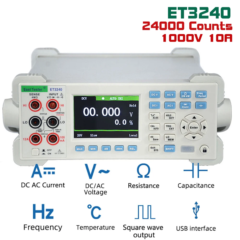 ET3240 24000 отсчетов 1000 в 10 а автоматический Оригинальный настольный цифровой