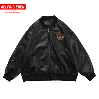

Aelfric Eden Harajuku Hip Hop Baseball Jackets Cortex Letter Embroidery 2020 Oversized Cargo Coats Streetwear Loose Cotton Black