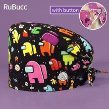 

2021 Unisex Doctor Nurse Hats For Women Men Pharmacy Caps Lab Pet Doctor Medical Surgicals Dental Hospital Work Cap With Button