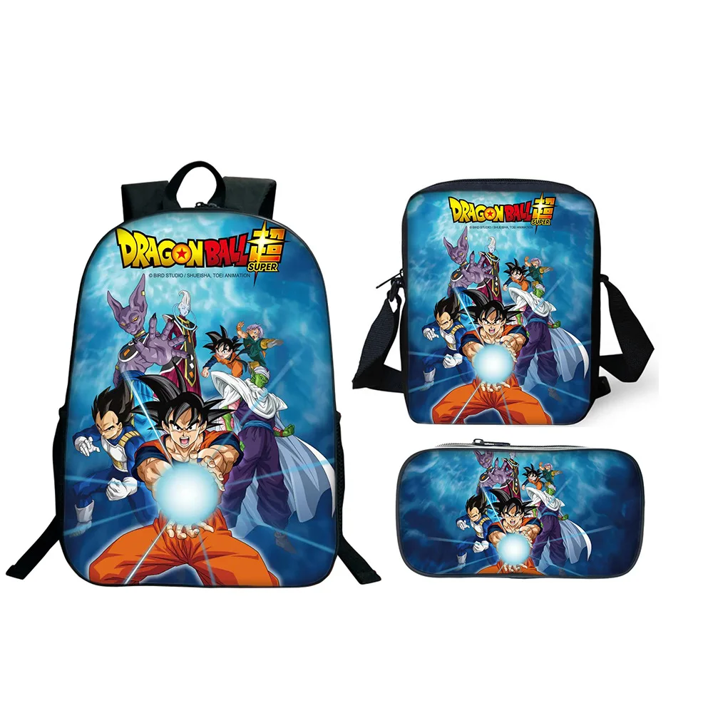 

Dragon Ball Ultra-Anime Peripheral Sun Wukong 3 Pieces Combination School Bag STUDENT'S Backpack Shoulder Bag Pencil Case