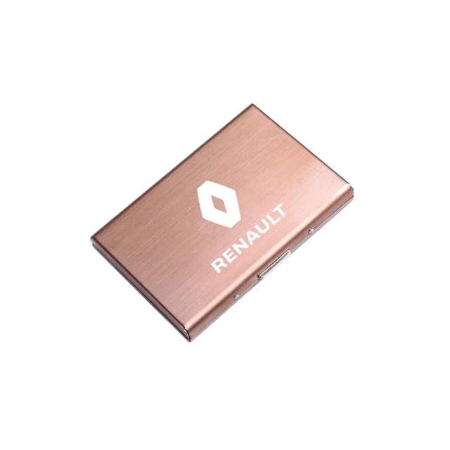 Anti-Scan RFID Metal Credit Card Holder Slim Bank Card Protection Holder For Renault Captur Duster Megane 2 3 Clio Logan Rose gold