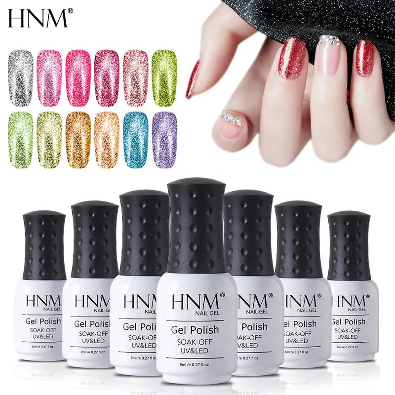 HNM 8ML Super Shiny Platinum Gel Nail Polish Rose Gold Silver Varnish Primer Soak Off UV LED Long Lasting Lacquer | Красота и