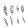 20pcs/lot Feather Charms Feather Pendants Jewelry Making Feather Charms For Bracelet Making Antique Silver Color ► Photo 2/2