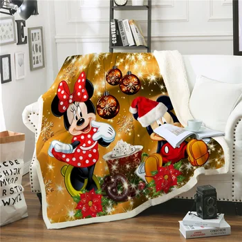 

Disney Christmas Blanket Mickey Mouse Minnie Soft Warm Winter Bedspread Xmas Throw Blanket For Kid Children Adult Bed Cover Sofa