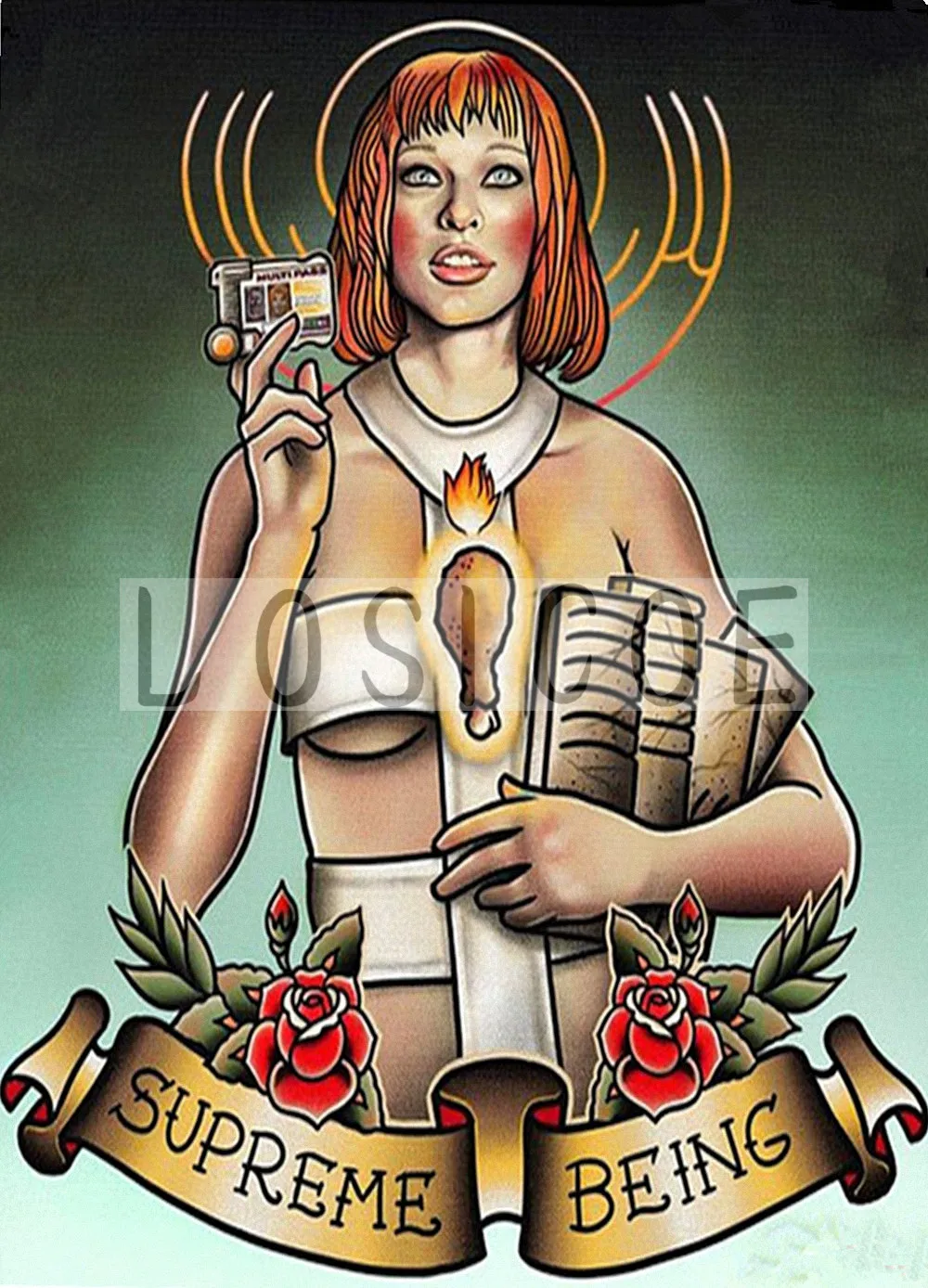 SUPREME BEING 30X42 CM creative tattoos pattern retro kraft poster wall sticker hanging painting barber shop home decor | Дом и сад