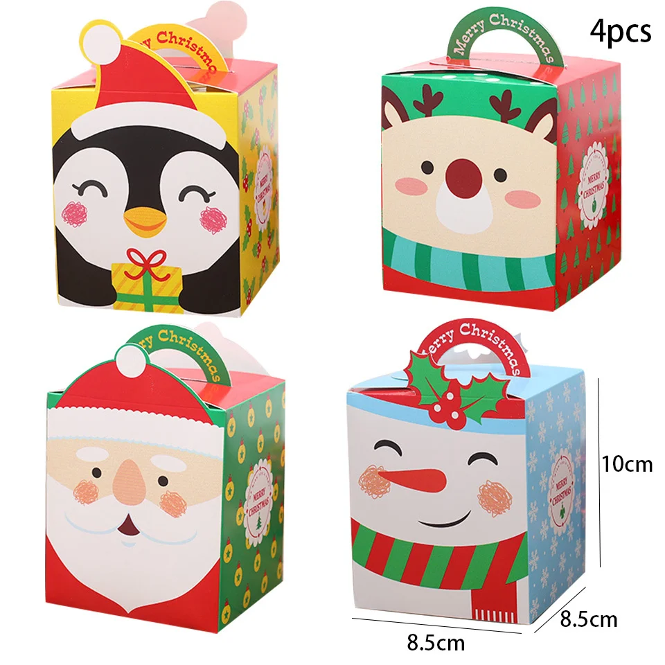 8pcs Christmas Candy Box Gift Bags Xmas Deer Santa Claus Elf Cookie  Chocolate Packaging Box Merry Christmas DIY Party Decoration - AliExpress