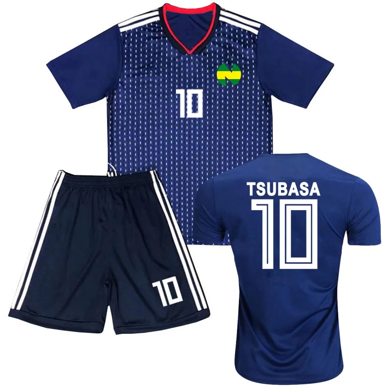 Индивидуальные Аниме капитан Tsubasa № 10 футбольная одежда футболка+ шорты наборы Tsubasa Ozora Косплей Джерси костюм - Цвет: 1