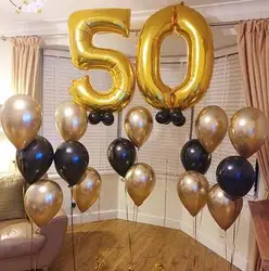 40 дюймов Большой размер розовое золото серебро розовый синий черный номер фольги гелиевые шары празднование дня рождения украшения