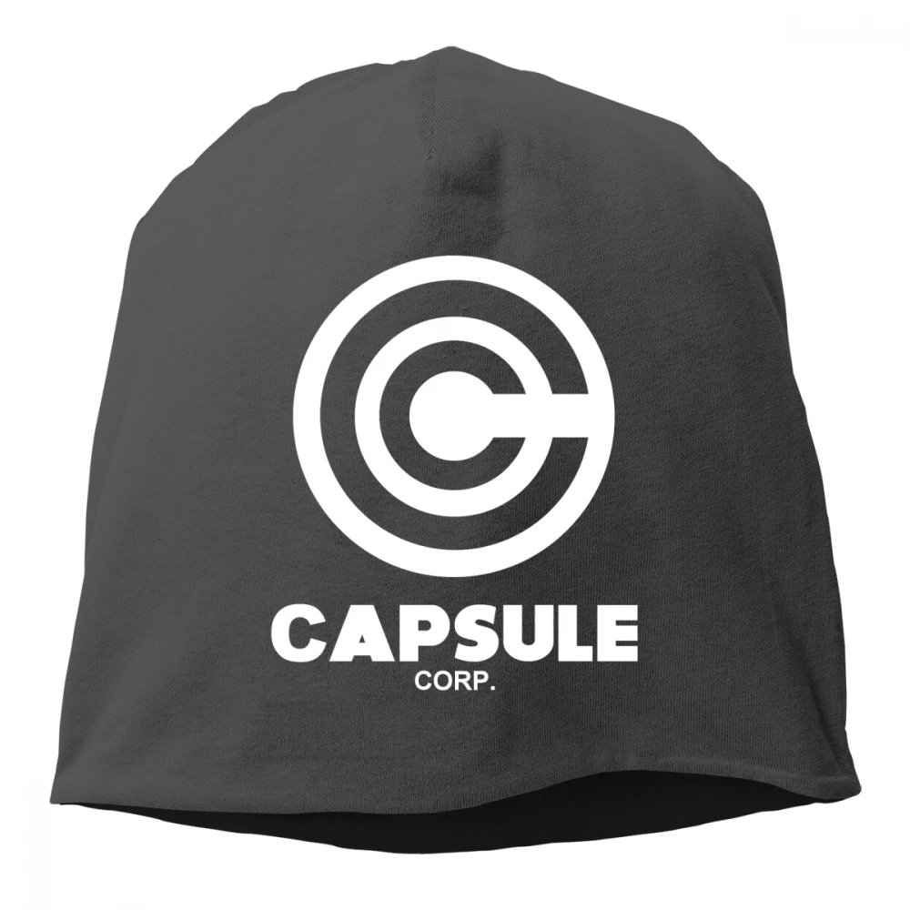 Черный Чехол Capsule corp с рисунками из комикса «Жемчуг дракона», с принтом логотипа вязанная хлопковая шапка головные уборы Skullies унисекс Для мужчин Для женщин хеджирования Кепки Демисезонный в стиле «хип-хоп»; Кепки шапки-бини - Цвет: Черный