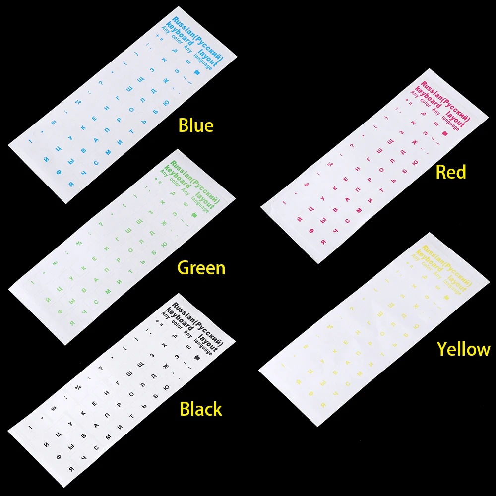 Russian Letters Transparent PVC Keyboard Stickers Waterproof Self-adhesive Cover